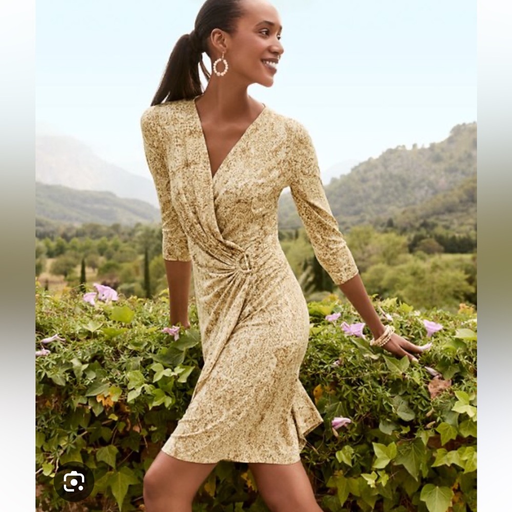 Tommy Bahama Clara Python Faux Wrap Dress Small